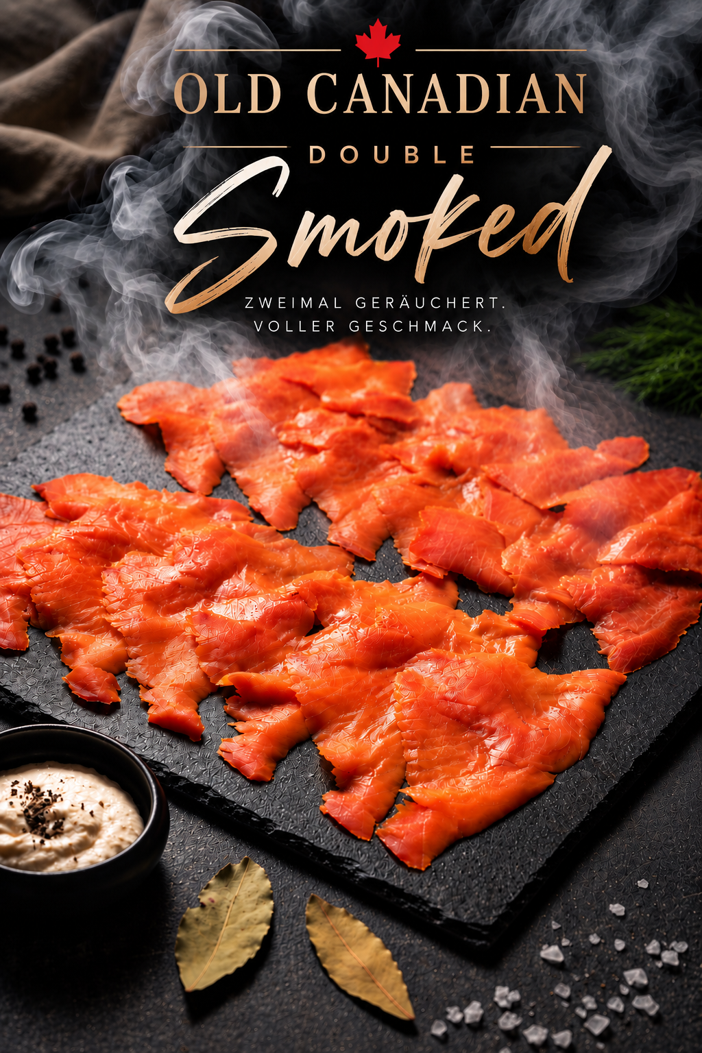 Kanadischer Sockeye Wildlachs – OLD CANADIAN DOUBLE SMOKED – geschnitten – 2 × 200 g